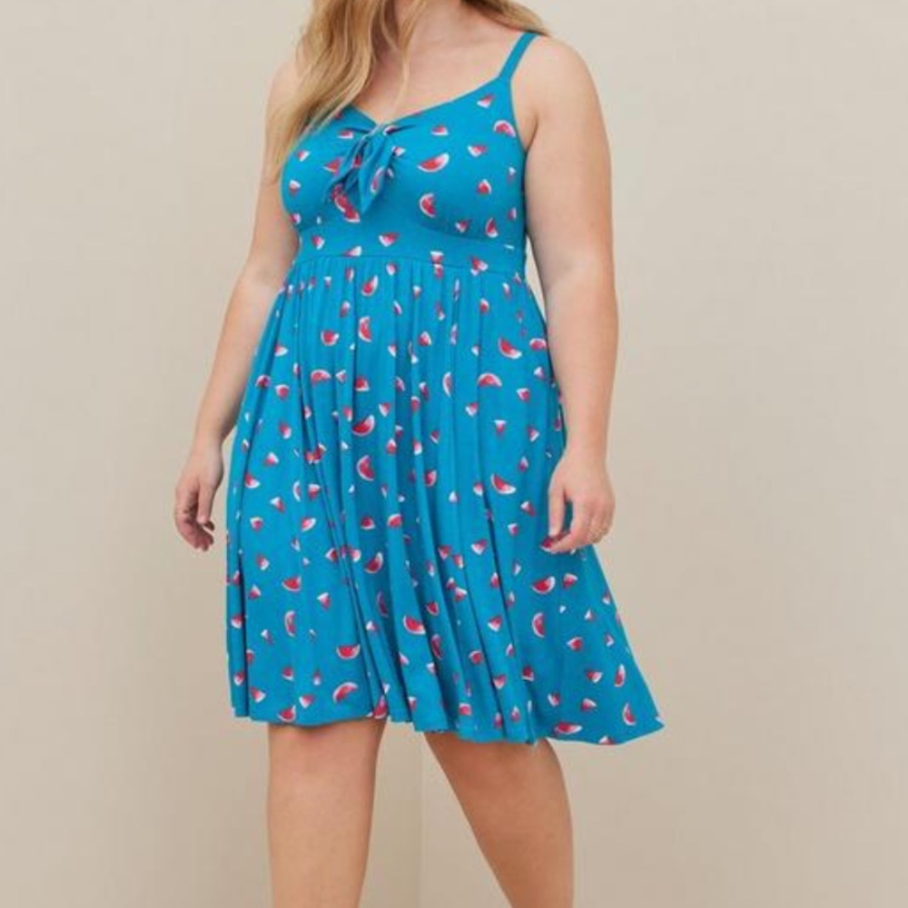 Torrid Turquoise Watermelon Print Skater Dress